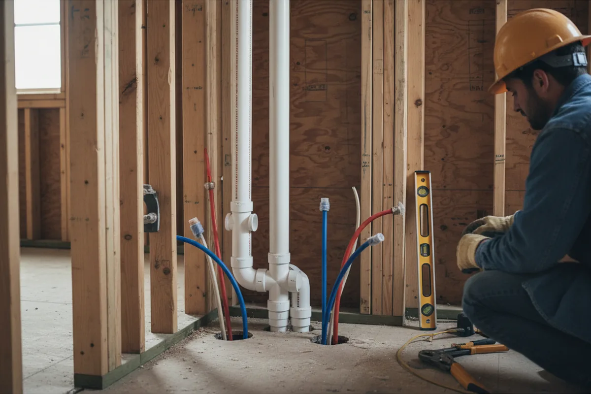 Drain and supply rough-in during Leak Detection in Byers